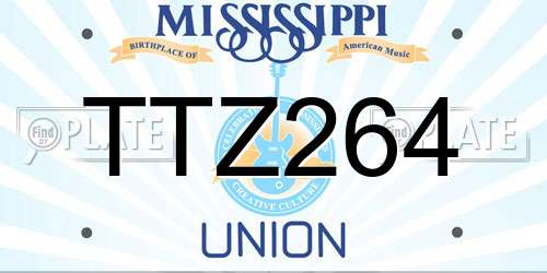 TTZ264 Mississippi License Plate