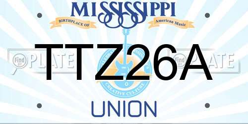 TTZ26A Mississippi License Plate