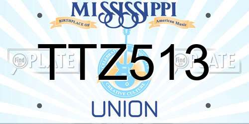 TTZ513 Mississippi License Plate
