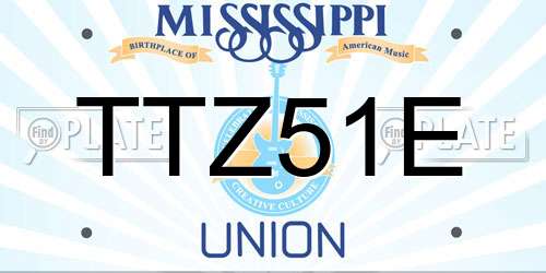 TTZ51E Mississippi License Plate