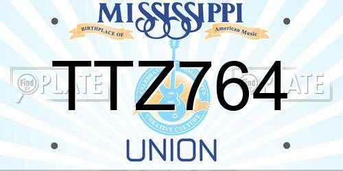 TTZ764 Mississippi License Plate