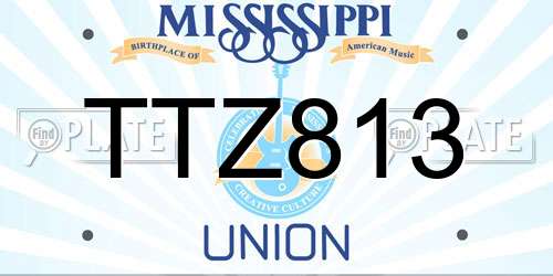 TTZ813 Mississippi License Plate