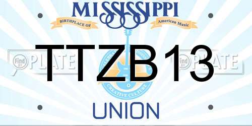 TTZB13 Mississippi License Plate