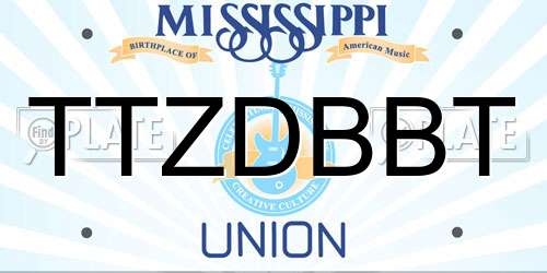 TTZDBBT Mississippi License Plate