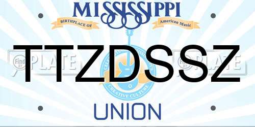 TTZDSSZ Mississippi License Plate