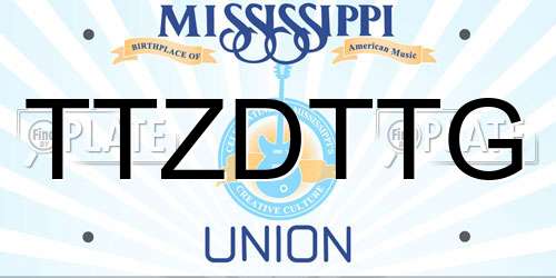 TTZDTTG Mississippi License Plate