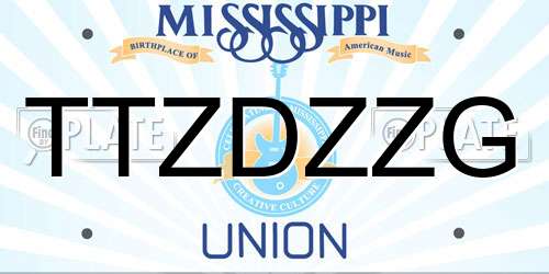 TTZDZZG Mississippi License Plate