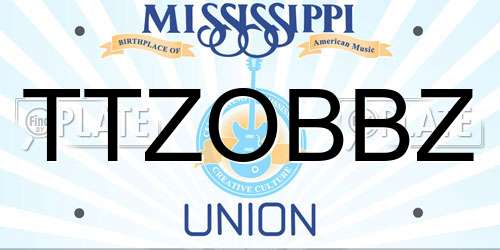 TTZOBBZ Mississippi License Plate