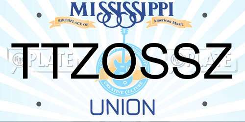 TTZOSSZ Mississippi License Plate