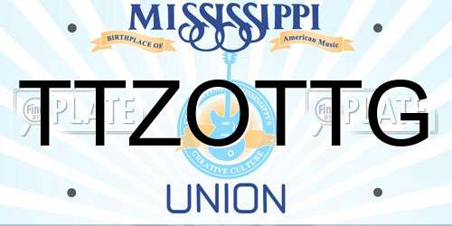 TTZOTTG Mississippi License Plate