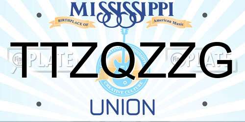 TTZQZZG Mississippi License Plate