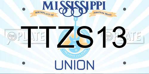 TTZS13 Mississippi License Plate