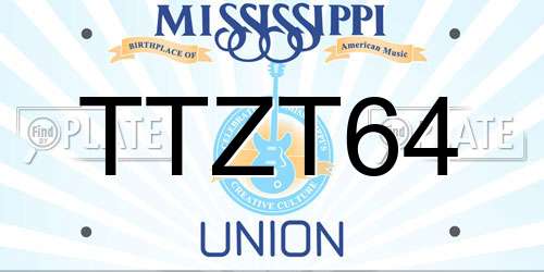 TTZT64 Mississippi License Plate
