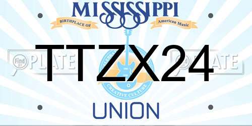 TTZX24 Mississippi License Plate