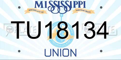 TU18134 Mississippi License Plate