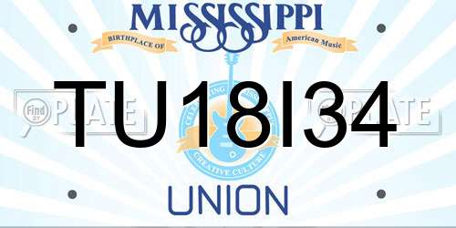 TU18I34 Mississippi License Plate