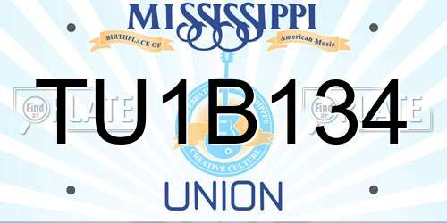TU1B134 Mississippi License Plate