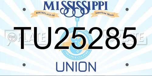 TU25285 Mississippi License Plate