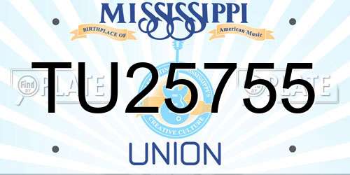 TU25755 Mississippi License Plate
