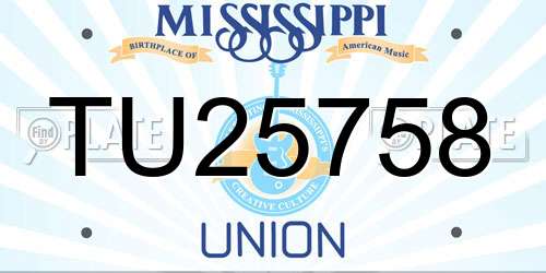 TU25758 Mississippi License Plate