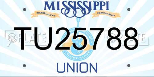 TU25788 Mississippi License Plate