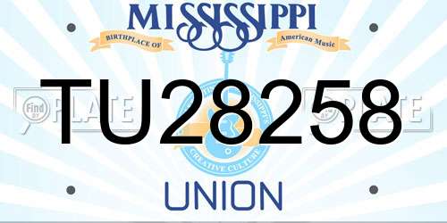 TU28258 Mississippi License Plate