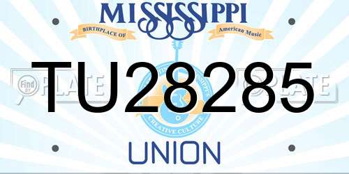 TU28285 Mississippi License Plate