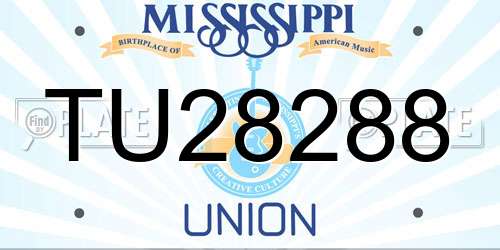 TU28288 Mississippi License Plate