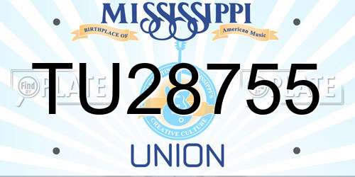 TU28755 Mississippi License Plate