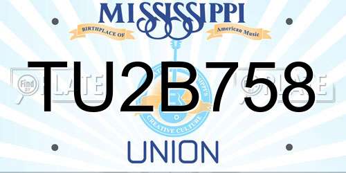 TU2B758 Mississippi License Plate