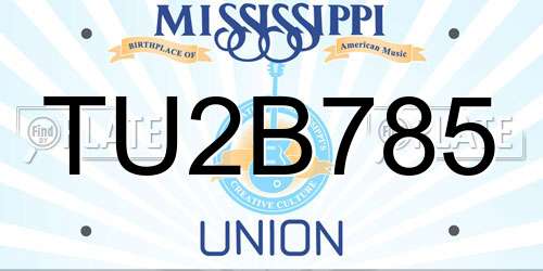 TU2B785 Mississippi License Plate