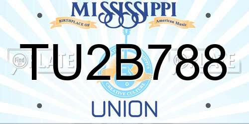 TU2B788 Mississippi License Plate