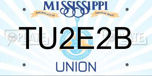 TU2E2B Mississippi License Plate