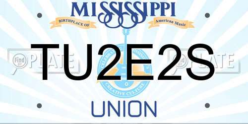 TU2E2S Mississippi License Plate