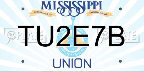 TU2E7B Mississippi License Plate