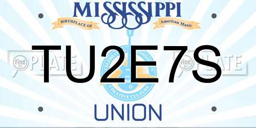 TU2E7S Mississippi License Plate