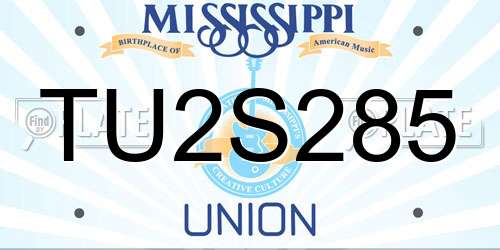 TU2S285 Mississippi License Plate
