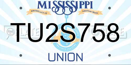 TU2S758 Mississippi License Plate