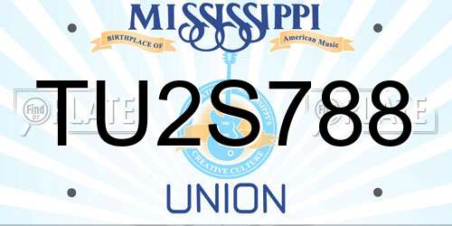 TU2S788 Mississippi License Plate