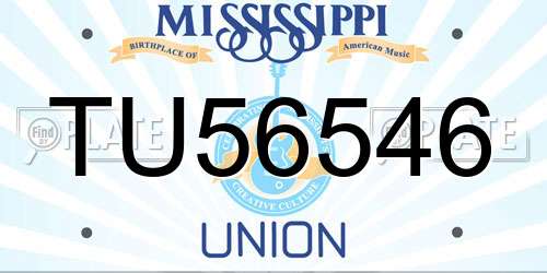 TU56546 Mississippi License Plate