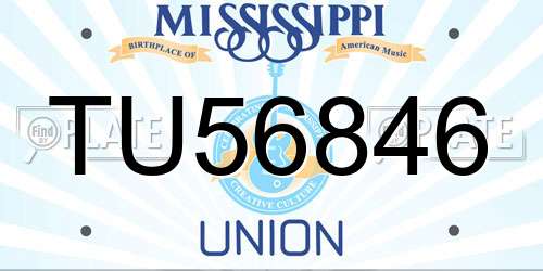 TU56846 Mississippi License Plate