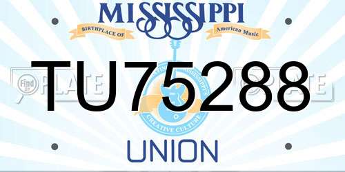 TU75288 Mississippi License Plate