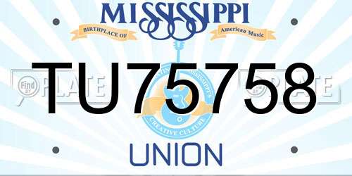TU75758 Mississippi License Plate