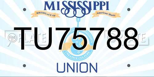 TU75788 Mississippi License Plate