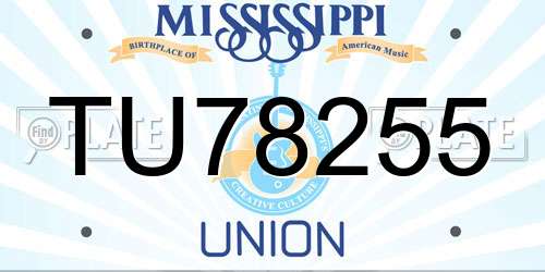 TU78255 Mississippi License Plate