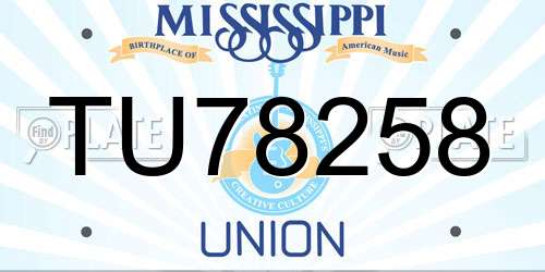 TU78258 Mississippi License Plate