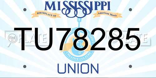 TU78285 Mississippi License Plate