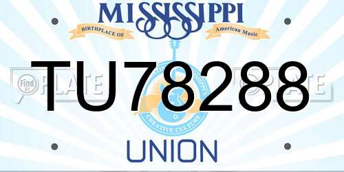 TU78288 Mississippi License Plate