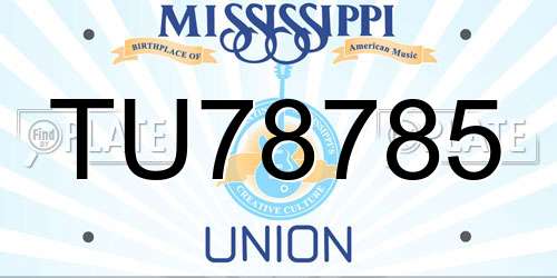 TU78785 Mississippi License Plate