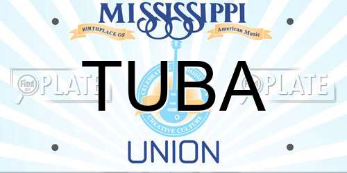 TUBA Mississippi License Plate